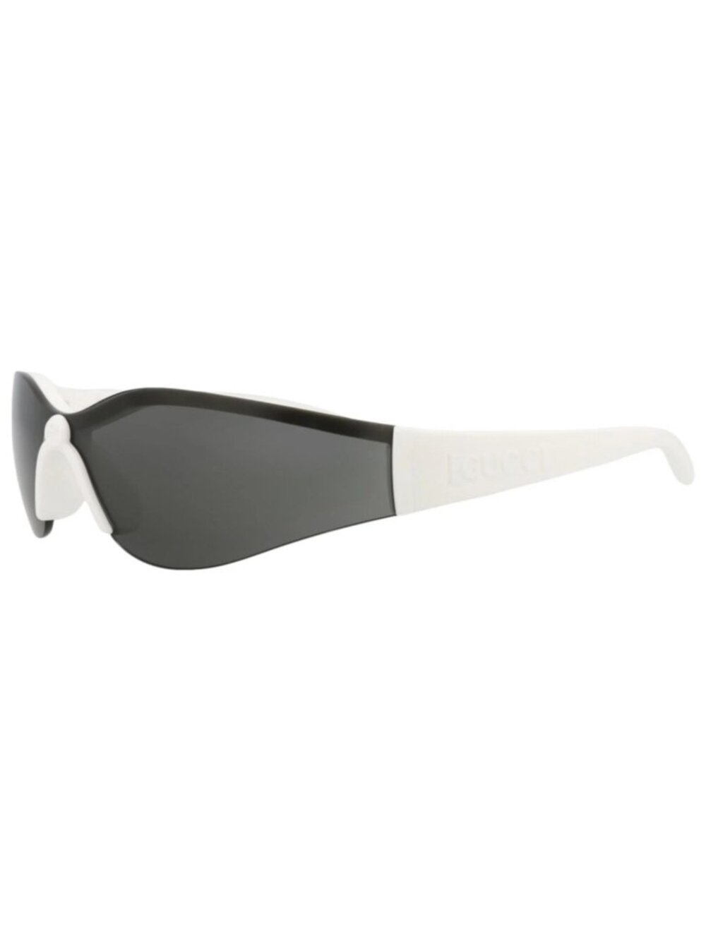 New Gucci Women's Sunglasses Shield Wrap Injection Frame White White Grey